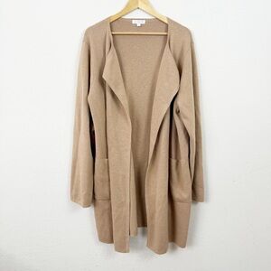 J. Crew Juliette Collarless Khaki Sweater Blazer Size XL